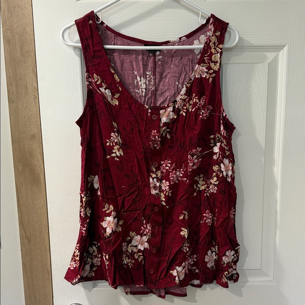 Torrid Burgundy Floral Blouse